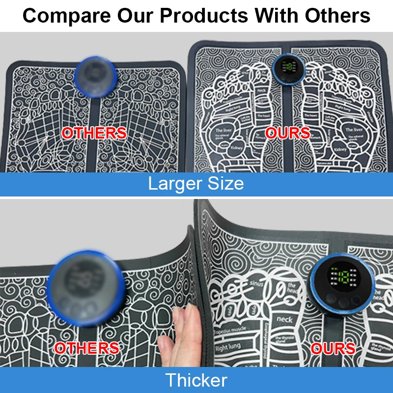 Convenient Foldable Ems Foot Massager Mat For Deep Muscle Massage And Blood Circulation