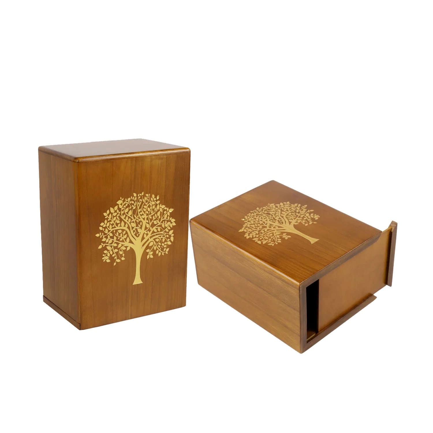 Paulownia Wood Photo Frame Design Custom Laser Logo Rectangle Cremation Pet Urn