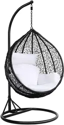 Hammock Patio Hanging Swing Chair Patio Egg Chair Premium Anti rust Stainless Steel Two Seat Swing Egg Chair Aluminum Frame
