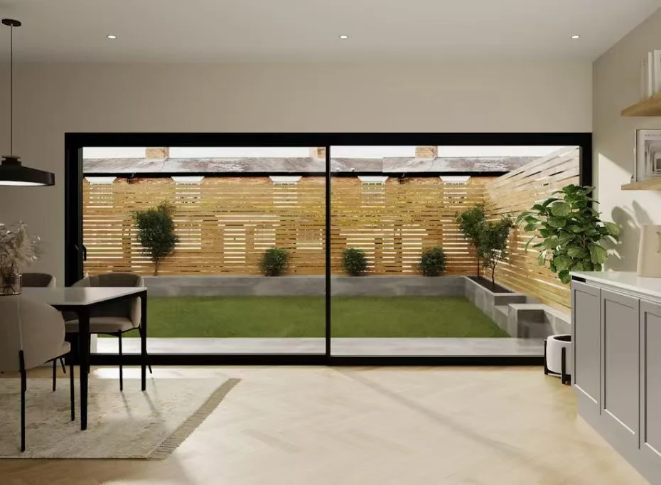 JTHOME Florida Miami-Dade Approved Hurricane Impact Thermal Break Double Large Glass Aluminum Sliding Doors