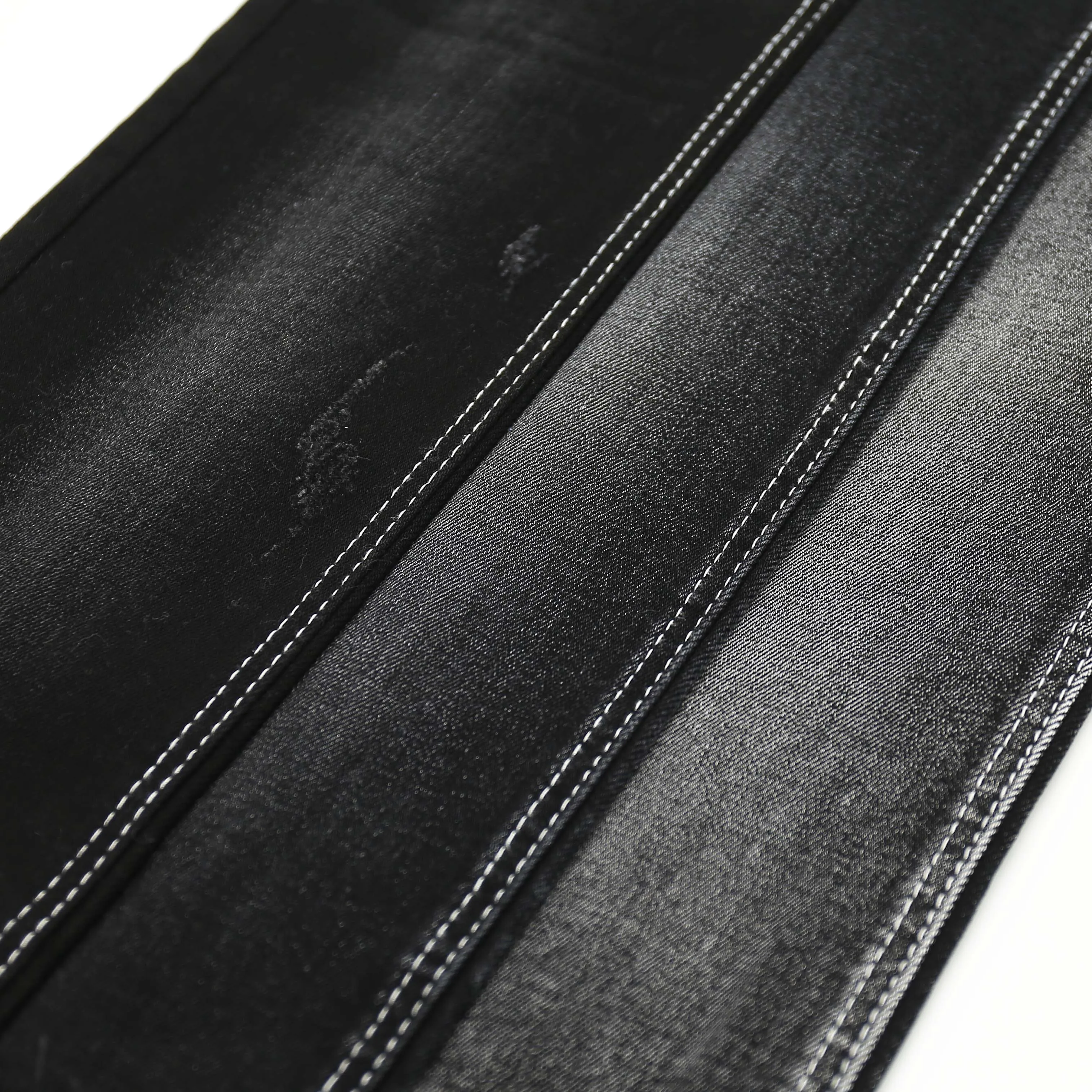 Raw Vintage Salvage Good Stretch Denim Fabric Black Stock Lot In China