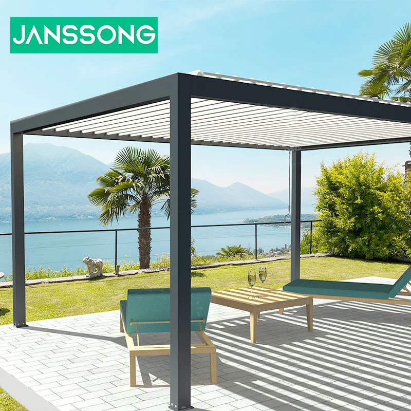 Widely Used Motorized Aluminum Garden Sunshade Pergola Opening Roof Aluminium Electric Pergola
