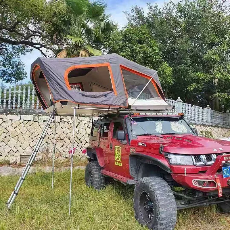 2022 Factory customized good quality car aluminum folding hard shell roof top tents for camping rooftop tent 4 person