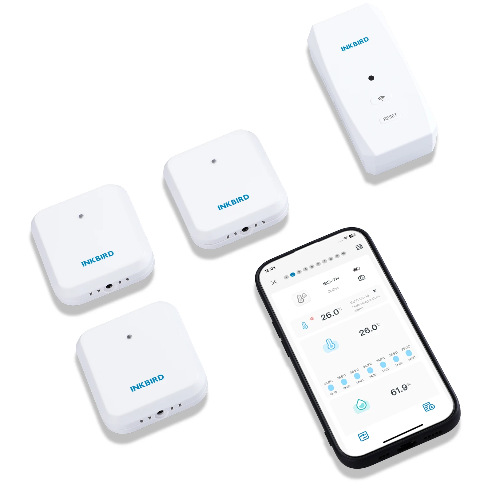 INKBIRD WiFi Hygrometer Thermometer Sensor 3 Pack Indoor Wireless Smart Temperature Humidity Monitor with Remote App Alert