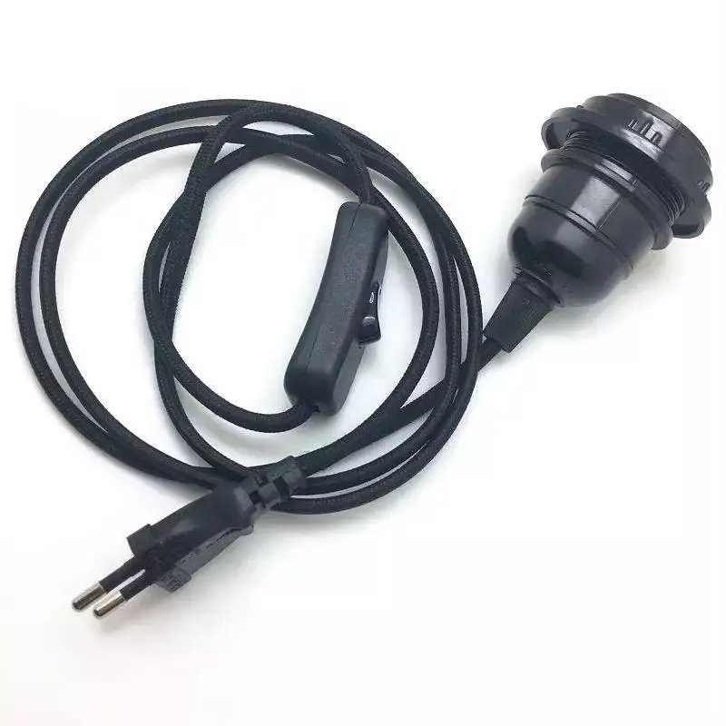 
E27 Lamp Bases 1.8m Power Cord Cable EU/US Plug Adapter With Switch Wire For Bulb E27 Lamp Holder 
