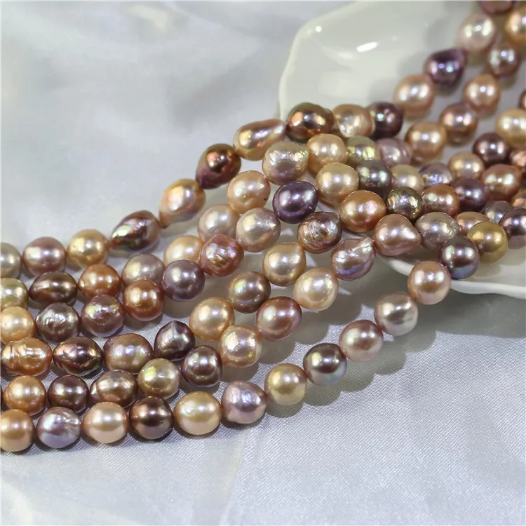 10-11mm grade AA nuclear nucleated natural color edison irregular baroque loose pearl wholesale strand beads