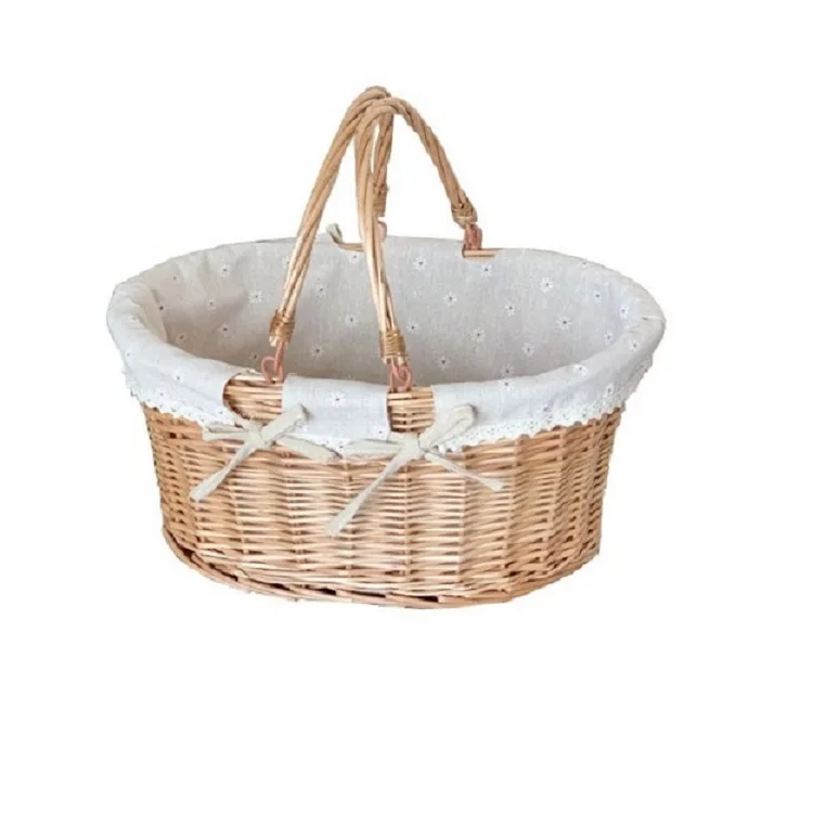 Round  wicker picnic basket set  from China factory cheap wicker picnic basket set