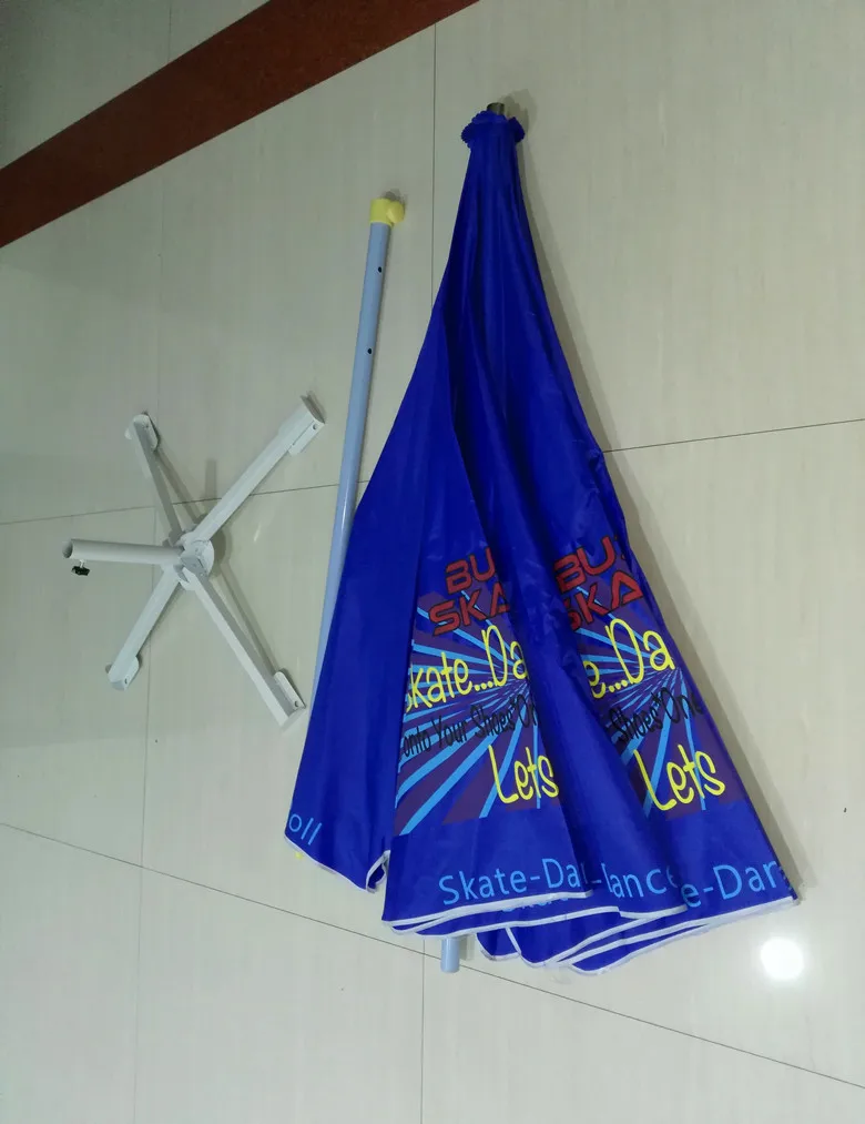High quality advertising outdoor Sun protection Polyester /Oxford custom logo beach umbrella