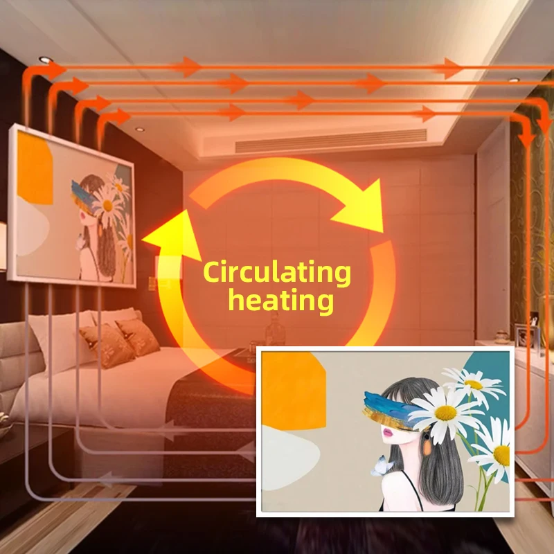 Energy-saving graphene carbon crystal flat panel heater wall-mounted painting wall heating far infrared heating plate heater