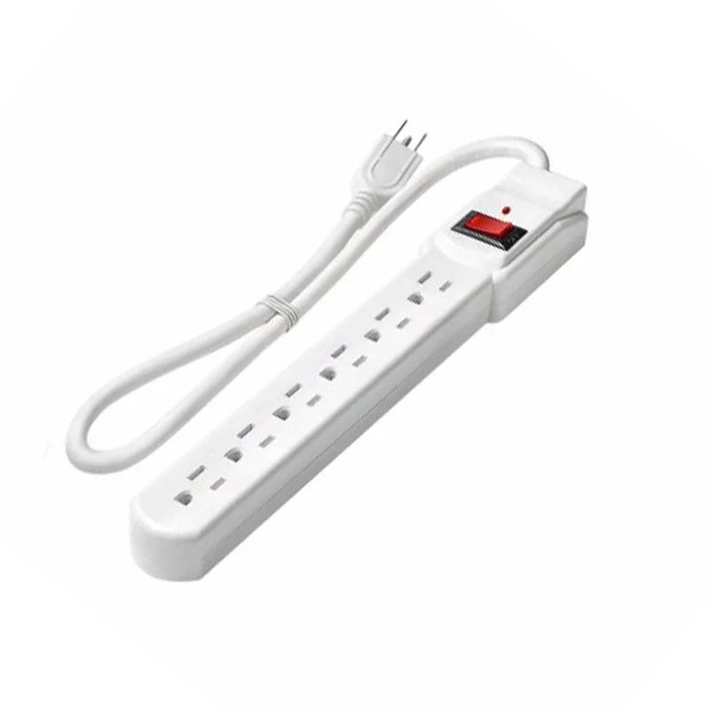 6 Outlet Surge Protector Power Strip With 900 Joules Surge Protection 3 Foot Long Extension Cord