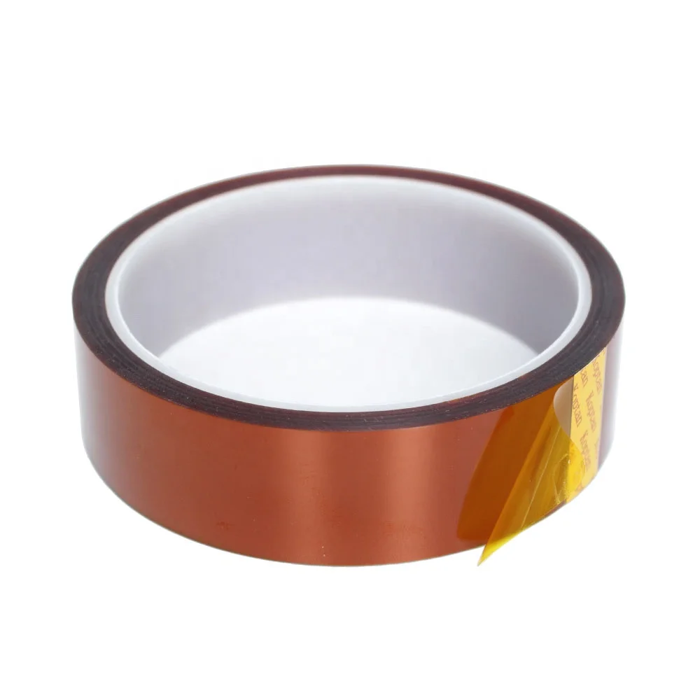 4- Amber Color Kaptons PET Polyester Film with Silicone Glue Self Adhesive Epoxy Resin Powder Coating Anodizing Masking Tape