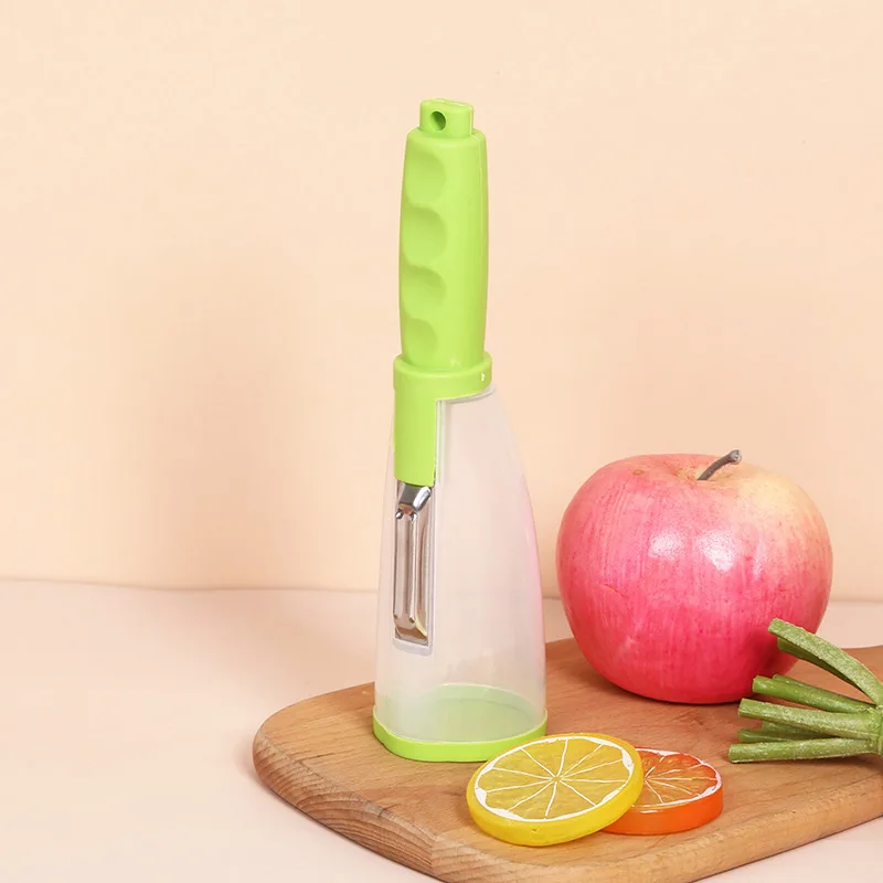 Hot sale storage type peeling knife kitchen transparent plastic peeling knife peeling apple fruit and vegetable peeler