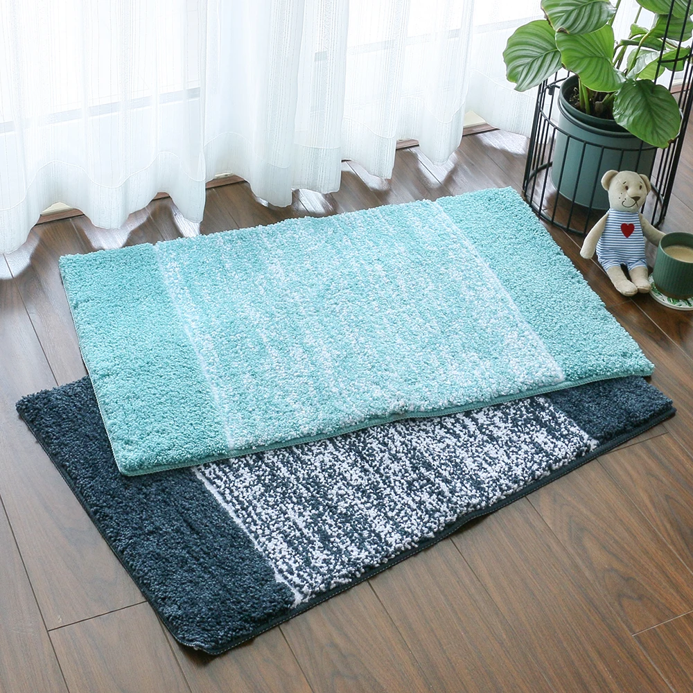 Color-mixed yarn tufted rug anti-slip Bathroom mat water absorption Microfiber Jacquard bath mat