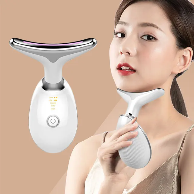 Professional Home Use 3 Led Light Therapy Face Neck Lifting Massager Ems Micro-current Beauty Device