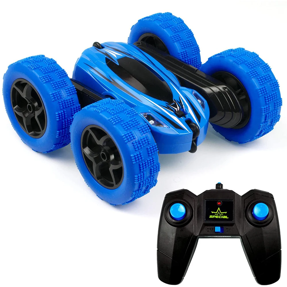 Remote control car double sided 360 degrees rotating RC stunt cars toy with headlights kids xmas toy cars for boys/girls