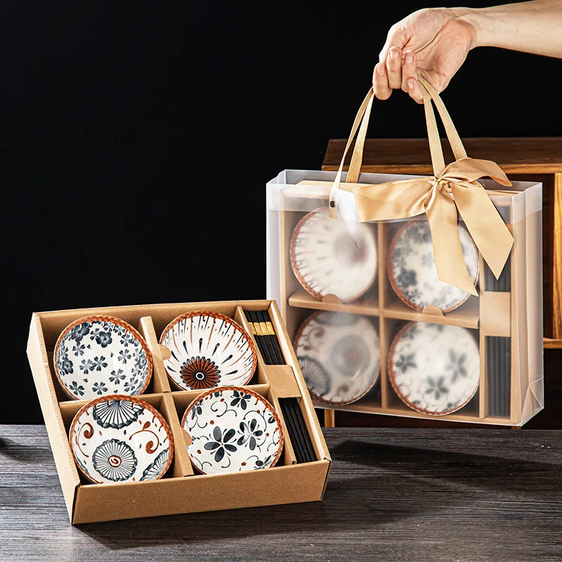 Ceramic tableware gift box tableware  bowls and dishes suit household business gifts