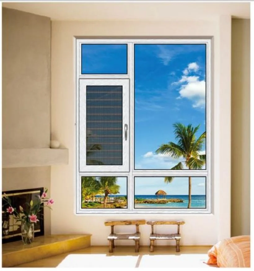 Hurricane Impact Soundproof Aluminum UPVC Windows Vinyl Double Triple Glazed Low-E Glass PVC Casement Window
