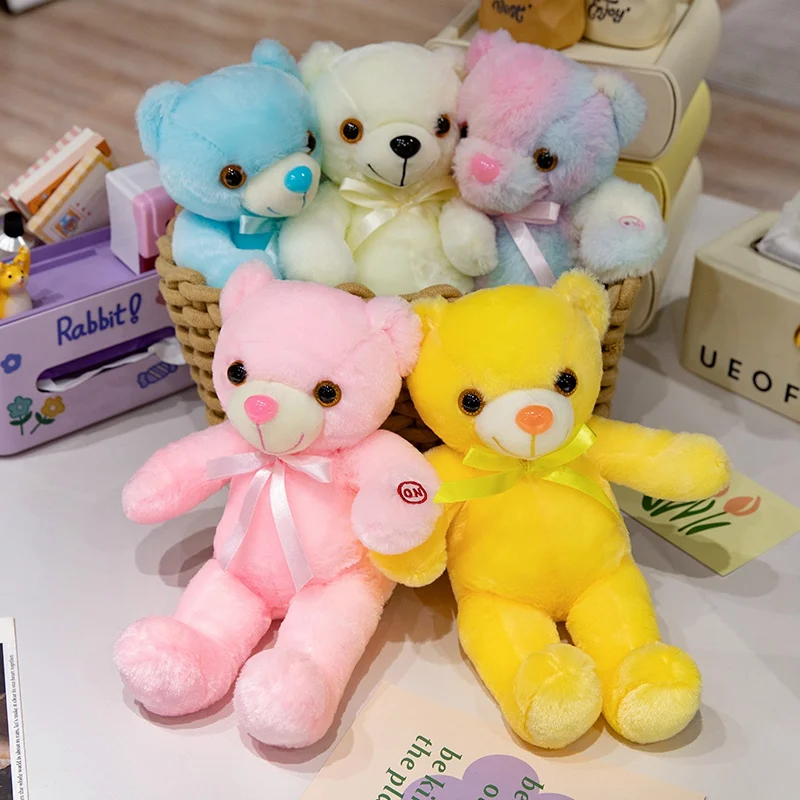 30/40cm Wholesale colorful stuffed animal led night light teddy bear cuddly light up teddy bear lighting teddy bear for kids