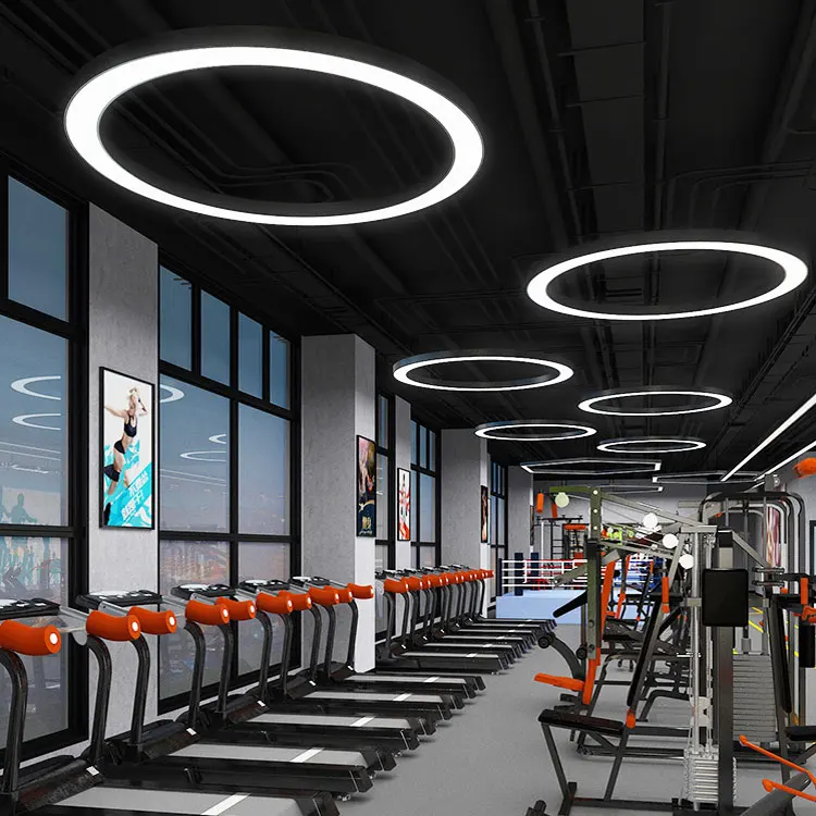 Diameter 800mm Black Housing 50W Gallery Commercial Lighting Studio Round Pendant Lamp