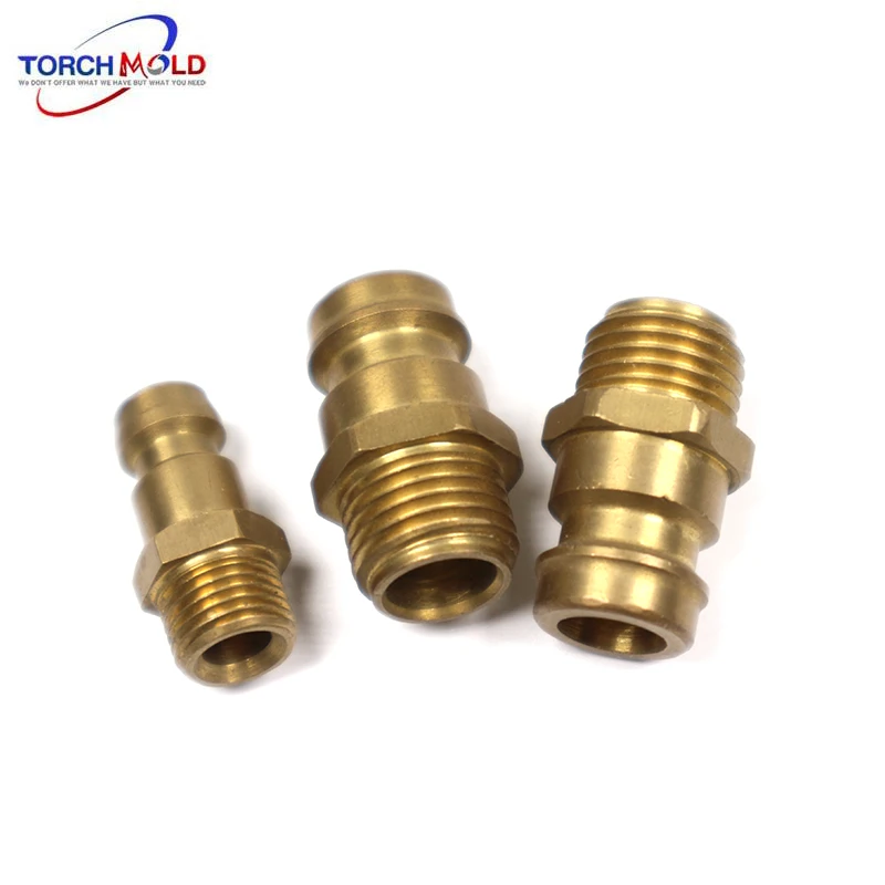 Automotive Non-standard brass connector male elbow copper pipe fitting cnc brass milling