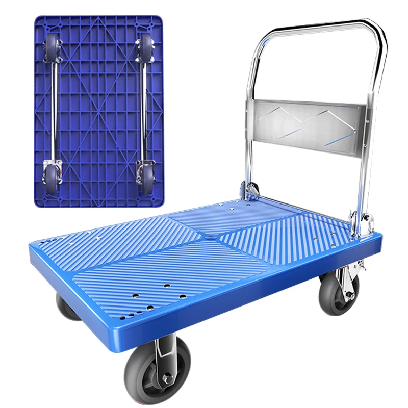 New High Quality Heavy Construction Line 72*48 4 Inch Silent Trolley Platform Trucks for Storage Industrial Tools