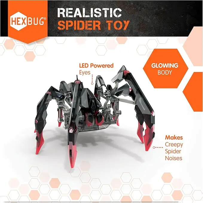 HEXBUG Remote Control Black Widow Rechargeable Robot Spider Toys for Kids Adjustable Robotic for Boys & Girls Ages 8 & Up