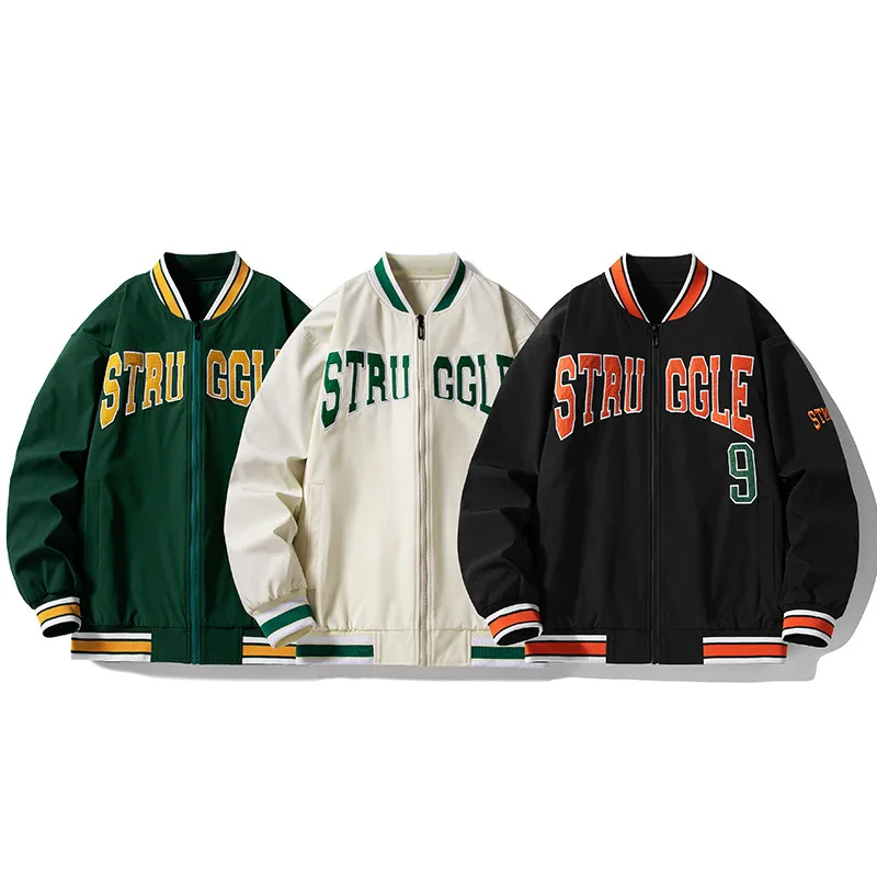 2022 american new casual custom oem baseball lover plus size unisex college embroidery bomber varsity jacket