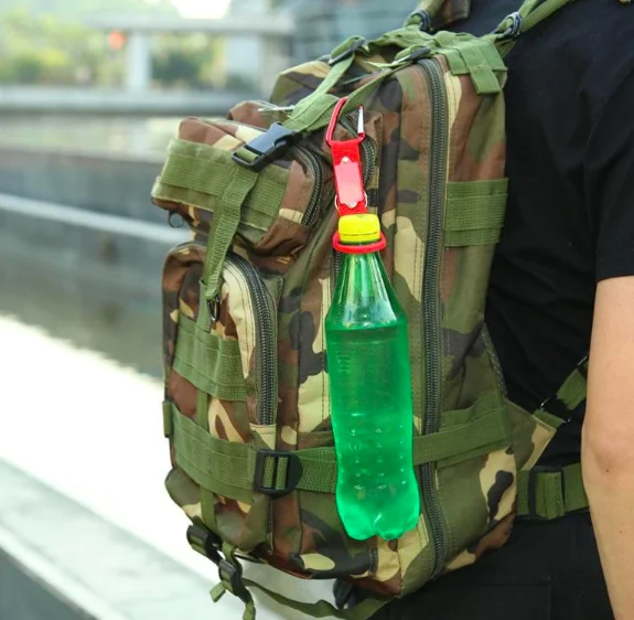 Hot Sale Aluminum Carabiner Clip OutDoor Rock Climbing Fastening Hook Hiking Mountaineering Carabiner With Water Bottle Holder