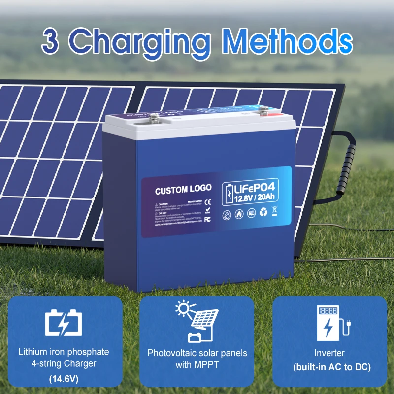 12.8v 7ah 12ah 20ah 30ah 50ah Solar System Battery 12v Lithium Ion Battery 12v 20ah LIFEPO4 Battery For UPS