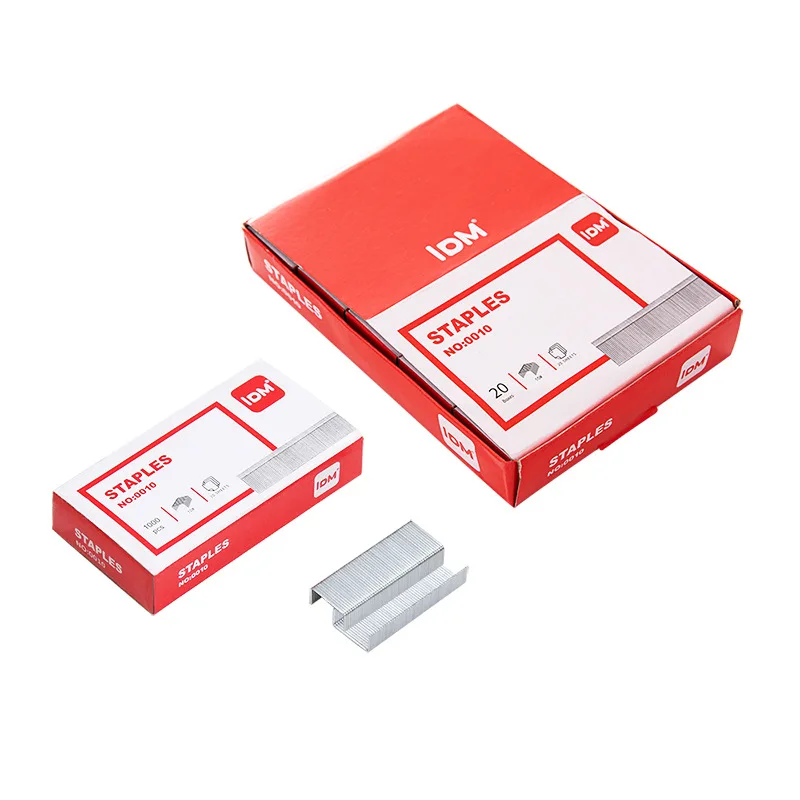 Factory Direct Sale Wholesale 10# Staples 1000 Box Staples Office Binding Small Mini 10 Size Metal Staples