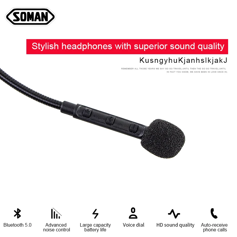 Мотогарнитура Smart BT для мотоциклетного шлема с микрофоном SOMAN