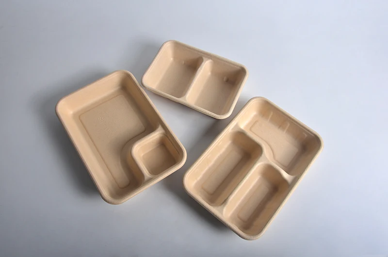 100% Biodegradable Disposable Sugarcane 3 Compartment Meal