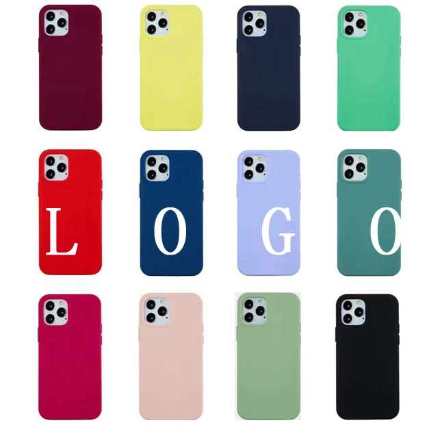 Shockproof Soft Silicone Liquid Cover Waterproof Phone Case For iphone 13 Pro Max Logo with Package Mobile