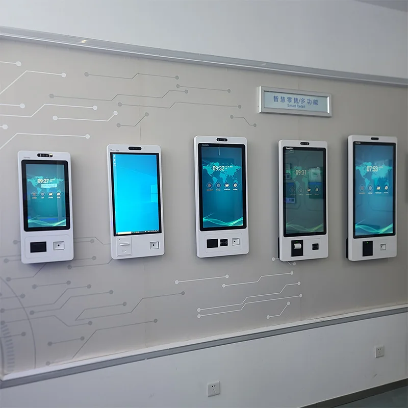 21.5 23.8 27 32 Inch Hardware Automatic Ordering Kiosk Order Number Wall Mounting Information Kiosk Terminal Kisok With Printer