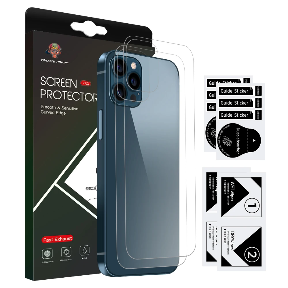 2 Pcs Explosion-proof Mobile Phone Back Protective Film for iPhone 12 Pro Max