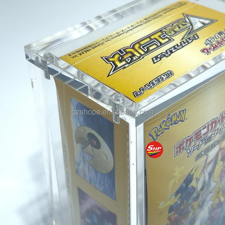 SHP Custom Clear Acrylic Pokemon Japanese Booster Box Small Version For Shiny V All Stars Display Case With Strong Magnet