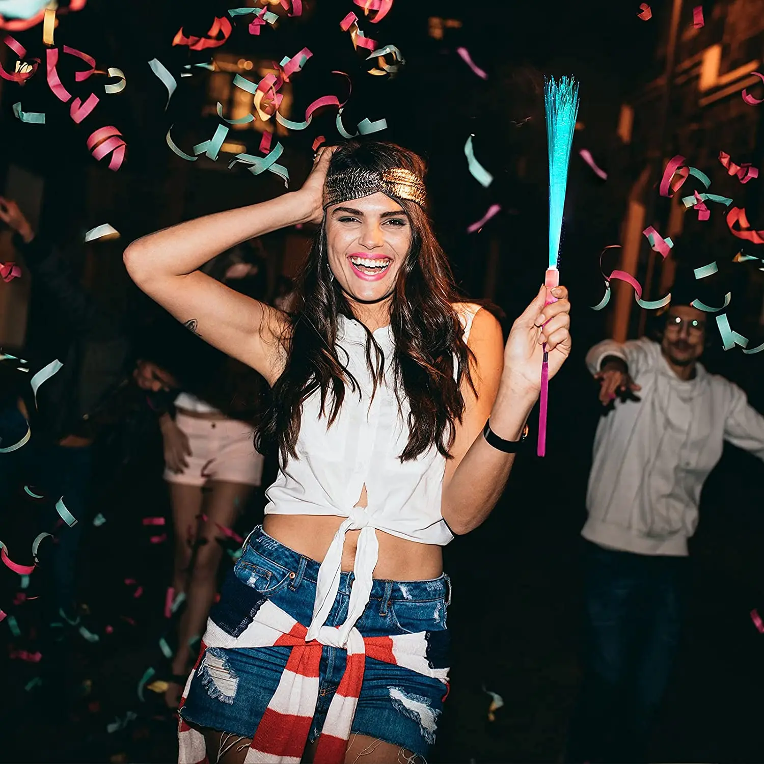 Glow Wands LED Light Up Wand Bulk Fiber Optic Wands with 3 Flashing Models Flashing Sticks for Kid Birthday Party Favors Wedding