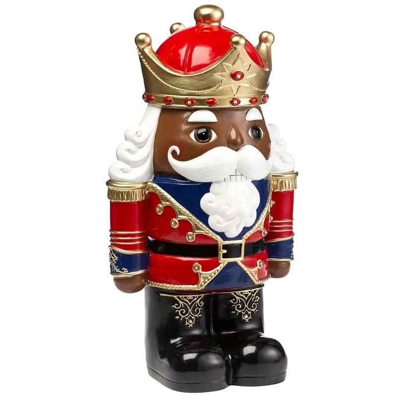 Custom holiday Christmas beard kingdom figurine decor resin African American white black soldier nutcracker shorty statue