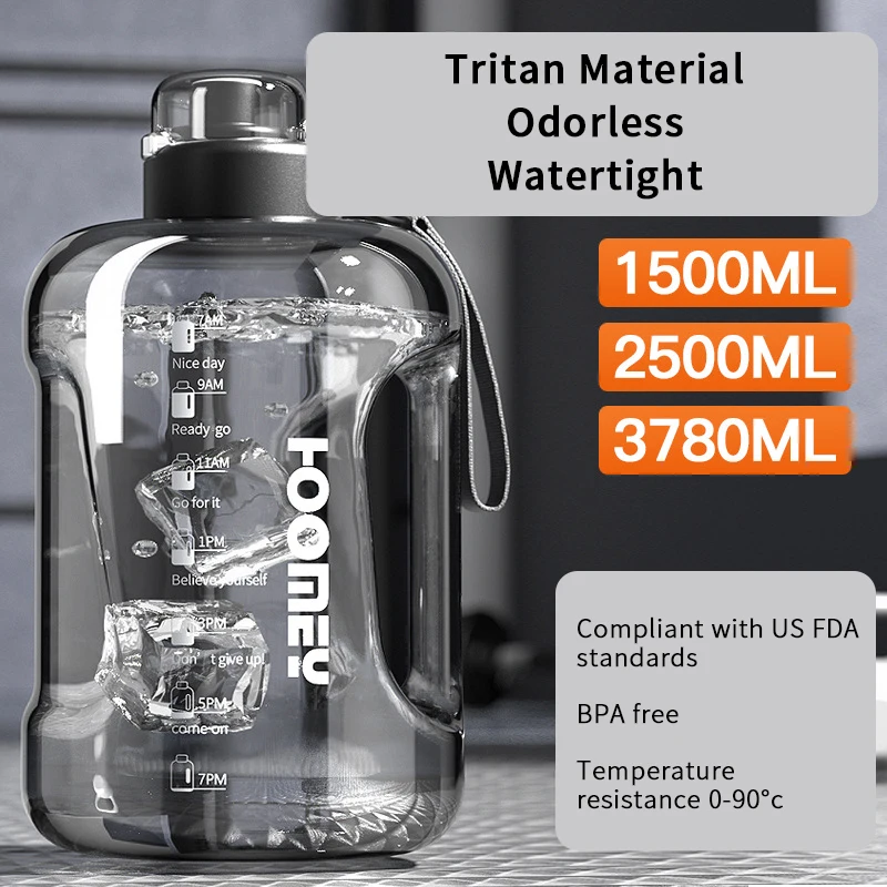 Large Capacity BPA Free Wide Mouth 1.5L 2.5L 1 gallon Sport Gym Clear Plastic PC Tritan Water Bottle Jug