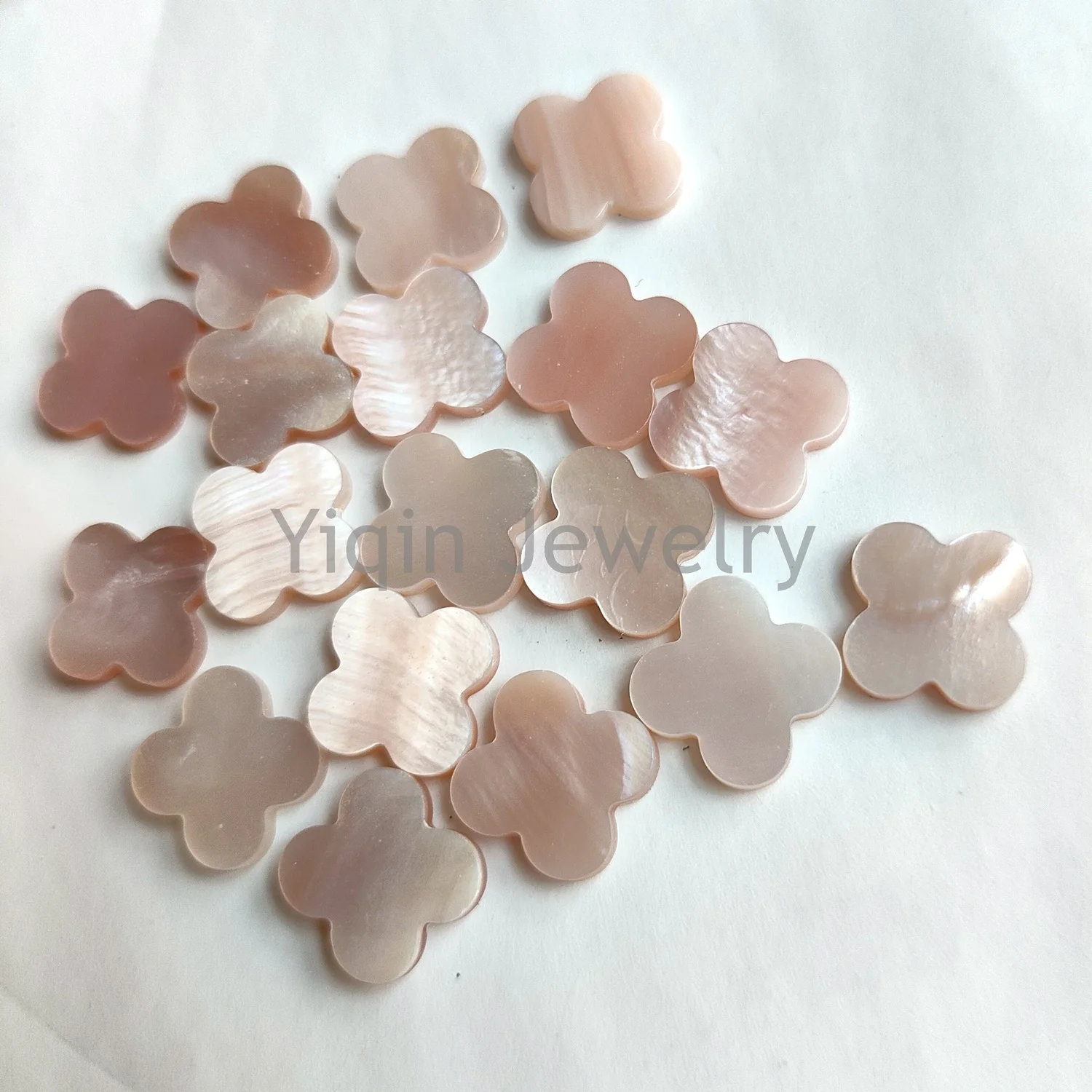 Dubai Wholesale 13*13mm Malachite Clover Four Leaf Clover Stone Agate Shell Tiger Eyes Stone  For Diy Jewelry