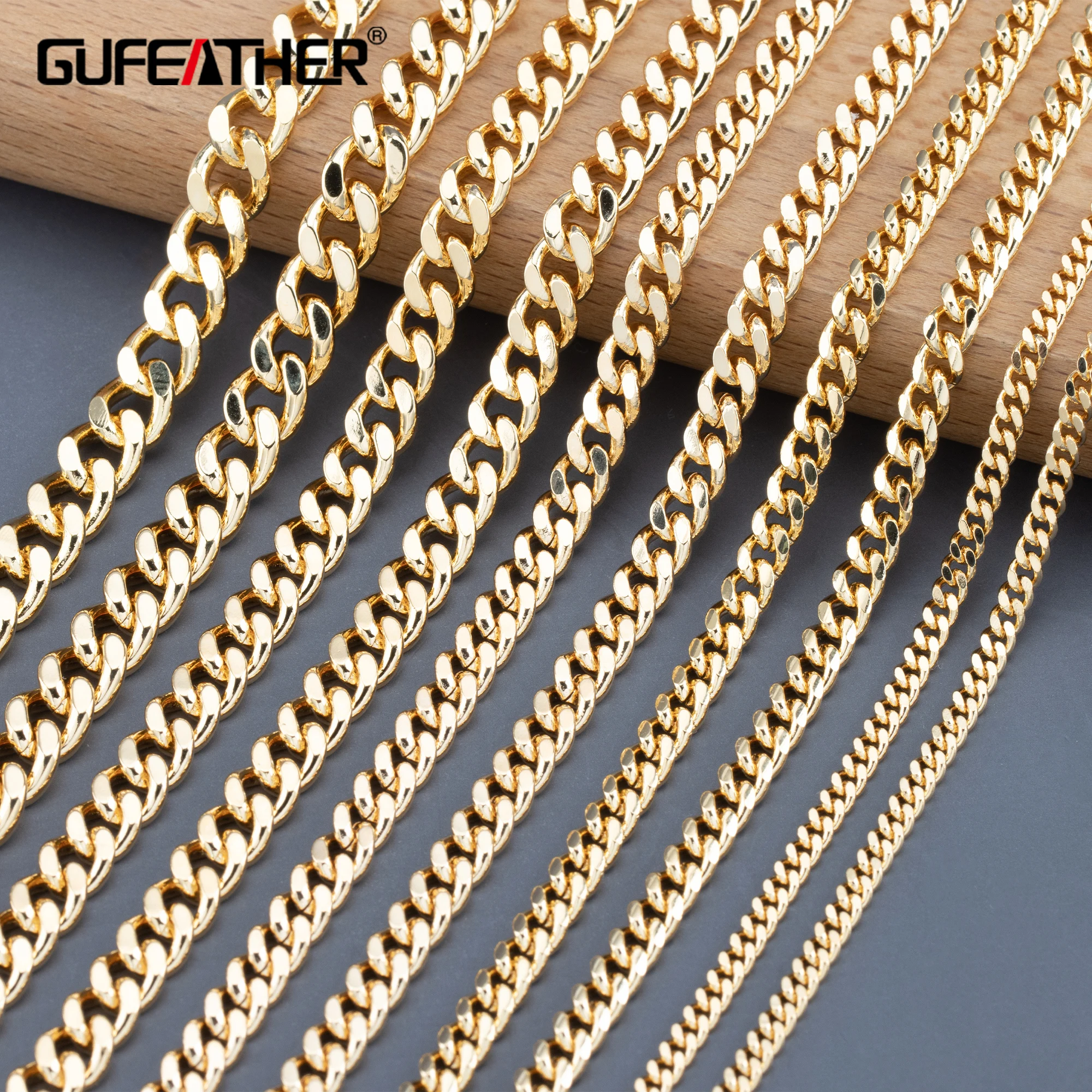 C91   Vintage Metal 18K Gold Plated Necklace Chain For Women Jewelry Making Accessories,1m/lot