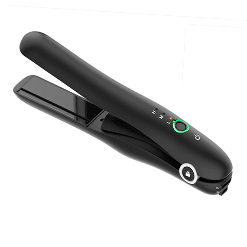 Professional Durable Travelling Rechargeable USB Cordless Hair Iron Wireless 2 in 1 Flat Iron Hair Straightener and Hair Curler
