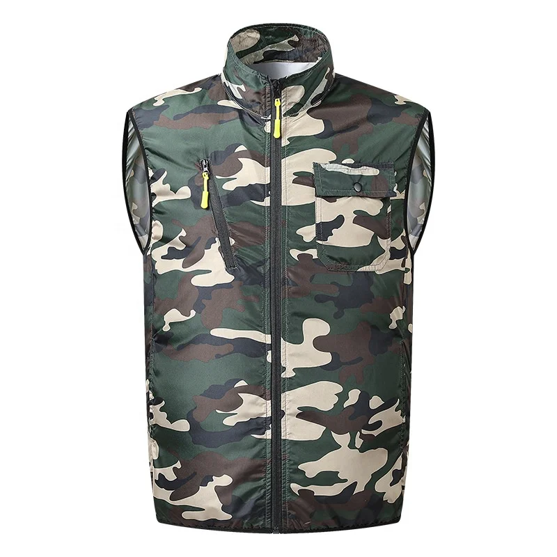 New Cross-Border Customized Color Sleeveless Camouflage Work Wear Tops Jacket Construction Site Work Suit Tactical Camo Vest