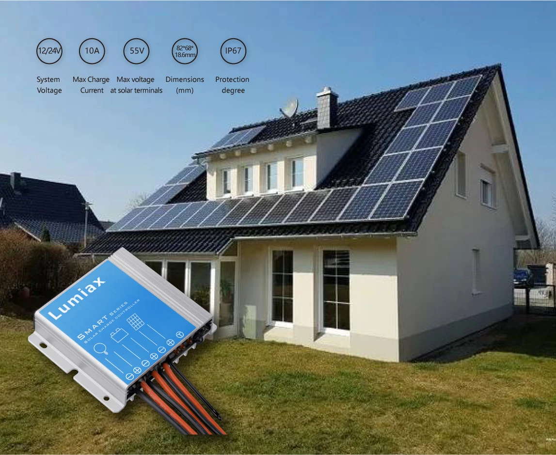 Lumiax 10A 20A PWM IP67 Solar street light Waterproof Led Display Solar Charge Controller