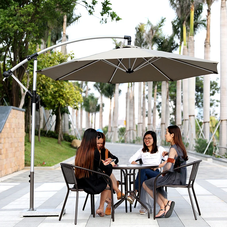 Banana Waterproof Garden Cantilever Hanging Patio Umbrella & Bases For Outdoor Garden Patio Parasol