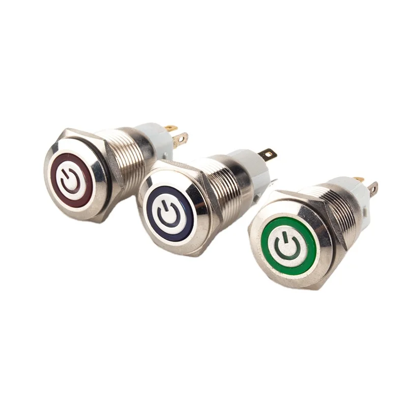 LVBO 16MM Ultra short type momentary led push button switch momentary illuminated waterproof buttons switches