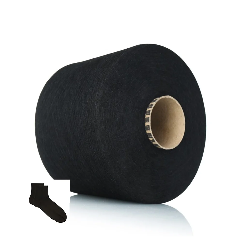 Factory Manufacture Black&White Ne21 Ring Spun pure Polyester Fancy Yarn Textile Yarn for Socks Anti Pilling Fabrics Yarn