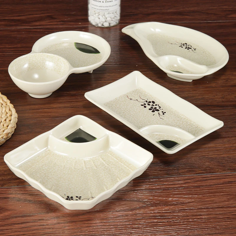 New Chinese Style high quality melamine full tableware melamine snack plate compartments dinner set for restaurants