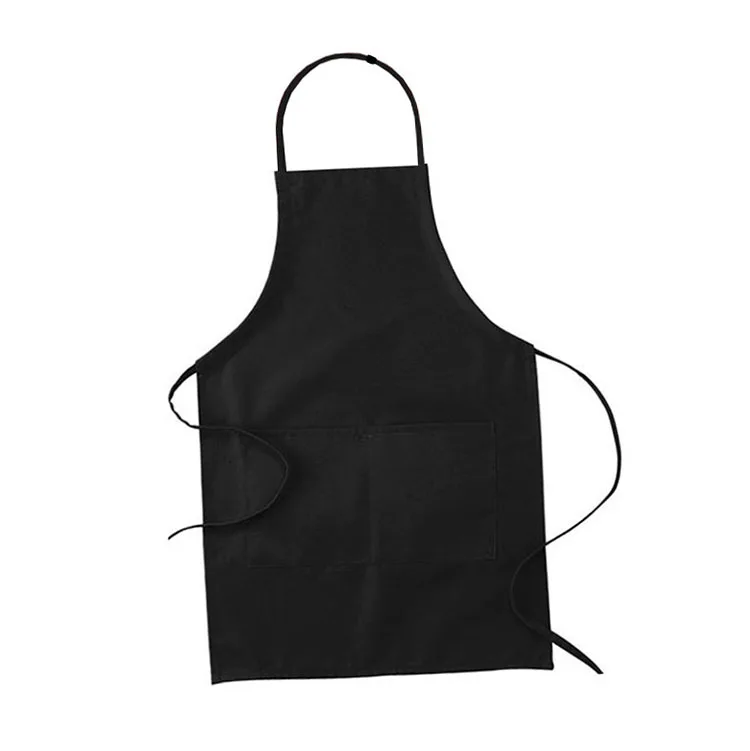Poly Cotton Apron with Adjustable Neck Tie and Front Pocket