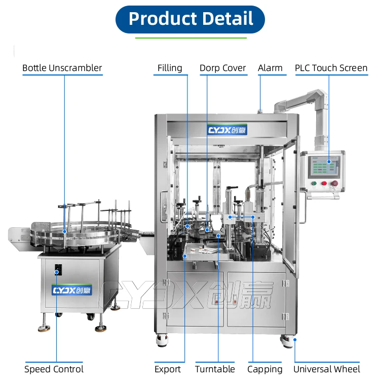 CYJX Glass Bottle Ampul Wire Drawing Machine Aseptic Flowing Liquid Ampoule Filling Machine